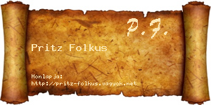 Pritz Folkus névjegykártya